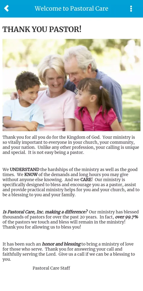 Pastoral Care Inc Screenshots