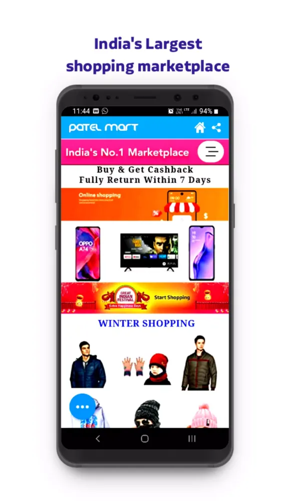 Tangkapan skrin Patel Mart