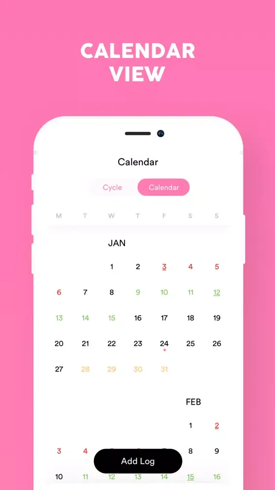 Zrzuty ekranu Periodly, Period Cycle Tracker