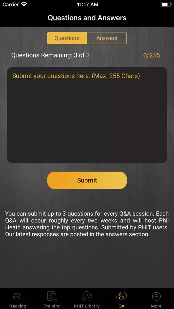 Ảnh chụp màn hình của PHIT APP