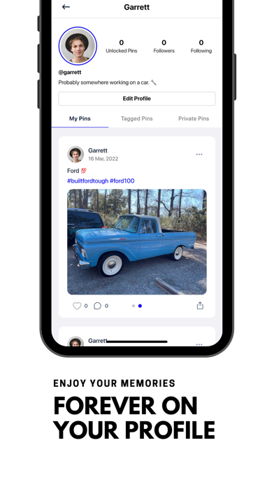 Tangkapan layar Pinity - Digital Time Capsule