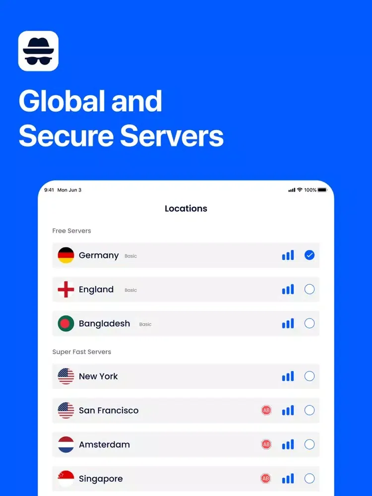 VPN Fast VPN+ Secure Adblock iPad  Screenshots