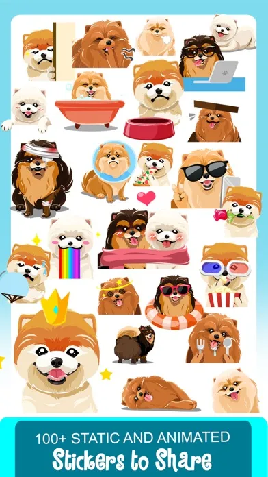 Capturas de tela do Pomeranian Dog Emoji Stickers