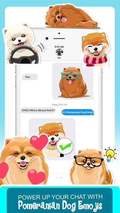 Capturas de tela do Pomeranian Dog Emoji Stickers