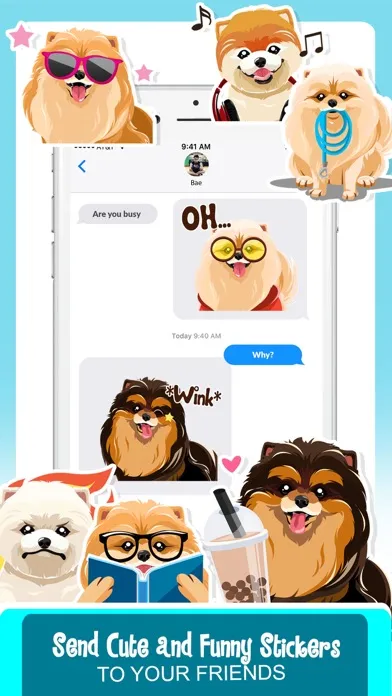 Capturas de tela do Pomeranian Dog Emoji Stickers