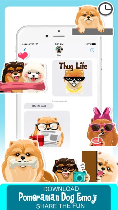Capturas de tela do Pomeranian Dog Emoji Stickers