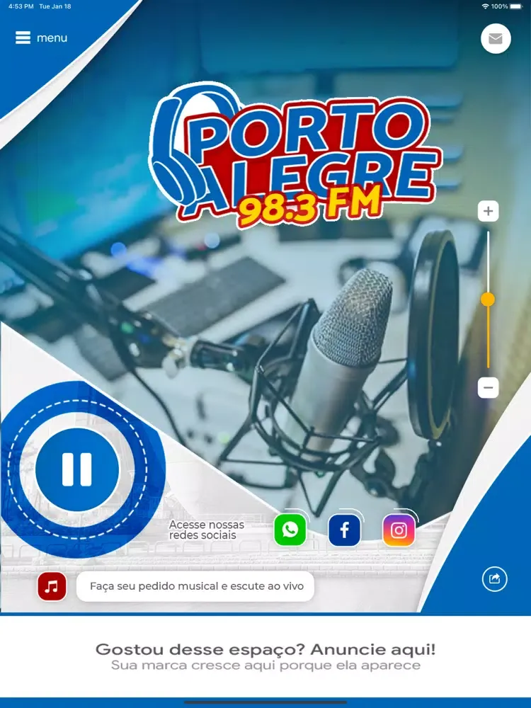 Porto Alegre FM 98,3 iPad  Screenshots