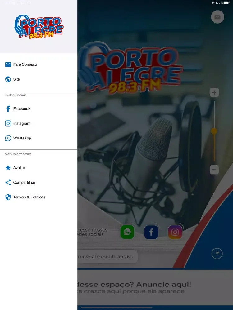 Porto Alegre FM 98,3 iPad  Screenshots