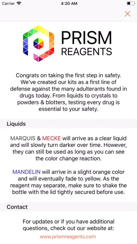 Prism Reagents Screenshots