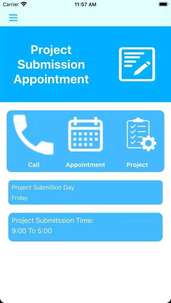 Скриншоты Project Submission Appointment