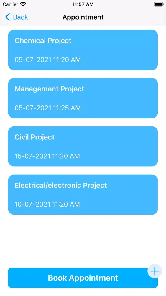 Скриншоты Project Submission Appointment