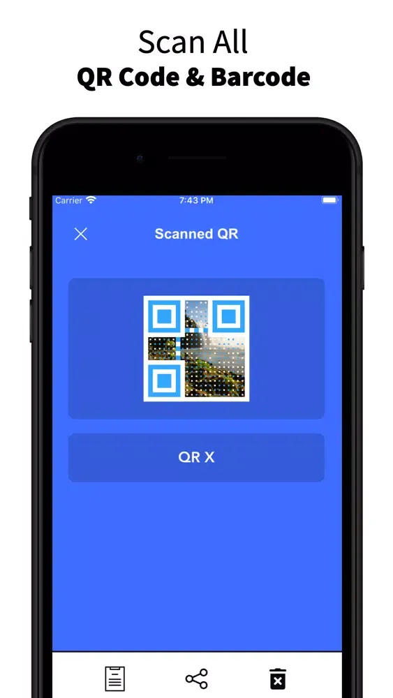 Tangkapan layar QRX - Code Reader & Scanner