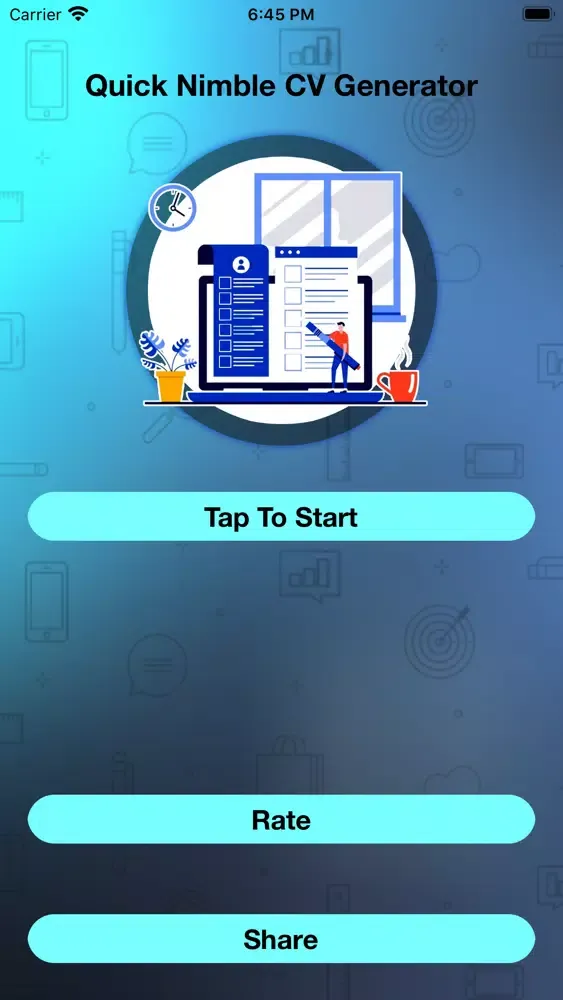 ภาพหน้าจอของ Quick Nimble CV Generator