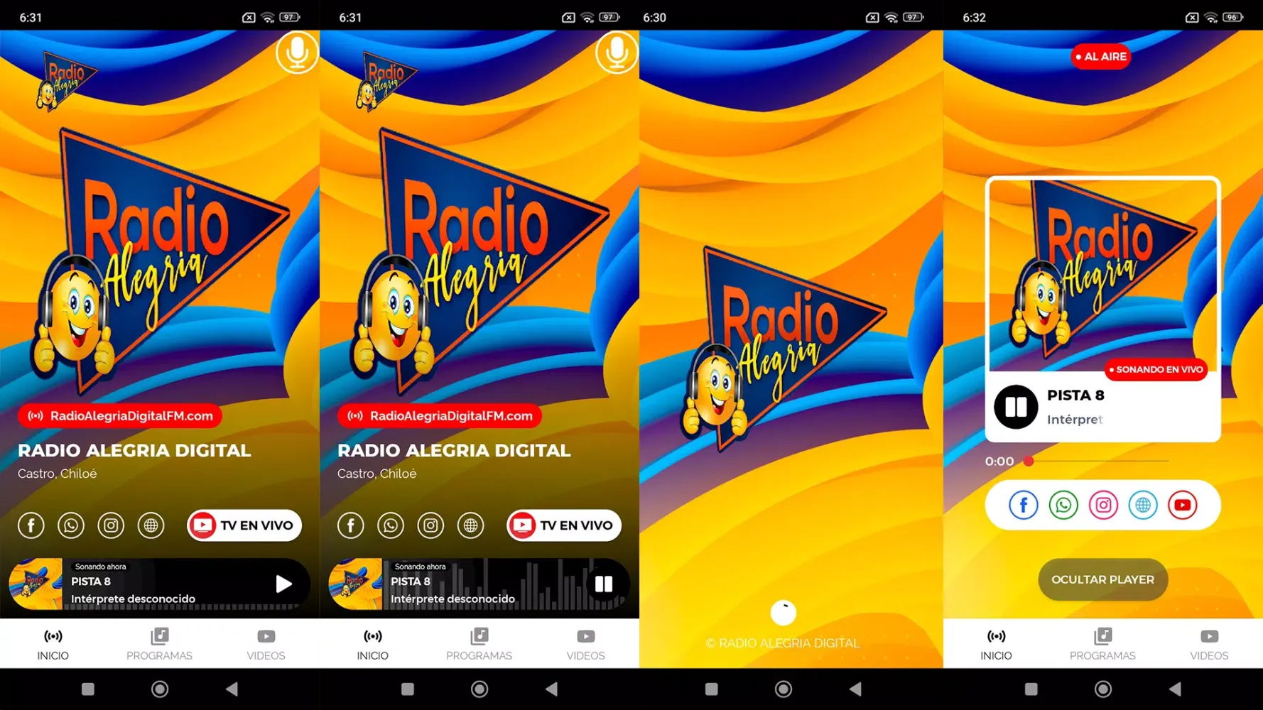 Radio Alegria Digital Screenshots