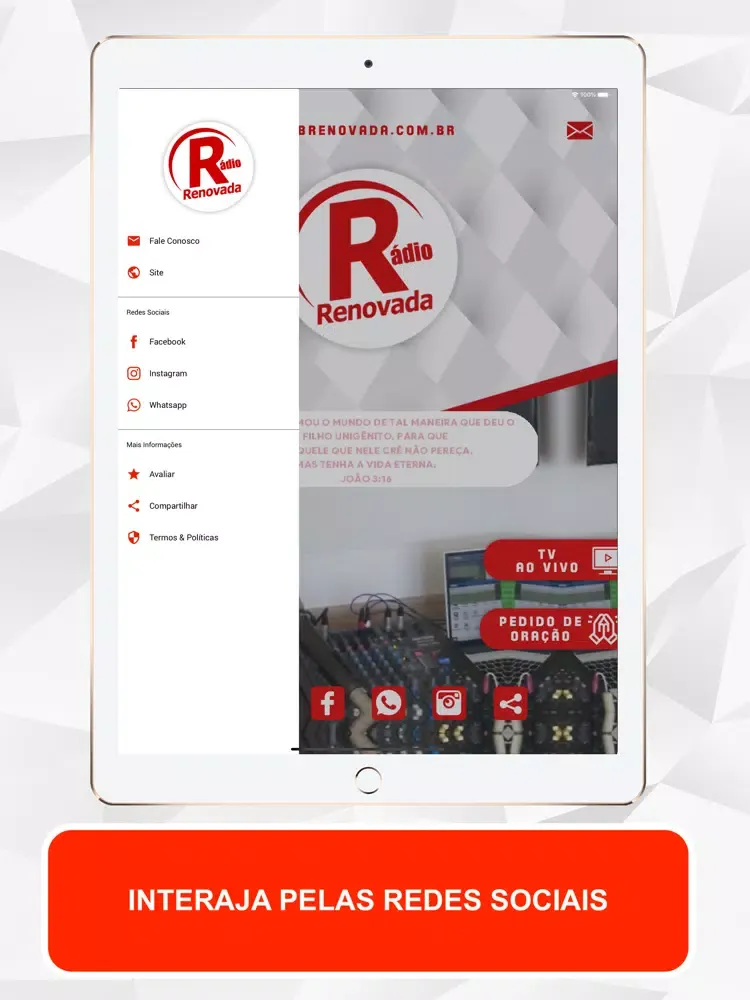 Скриншоты Rádio Renovada. iPad 