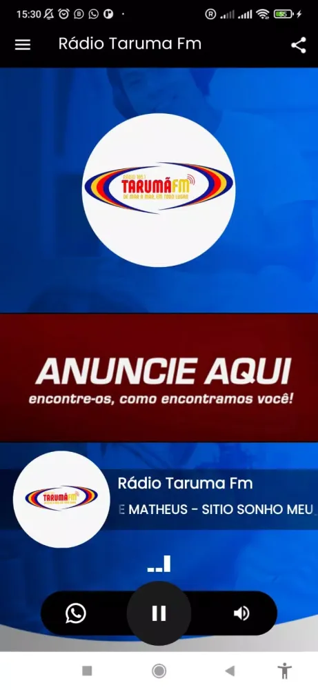 Tangkapan skrin Rádio Taruma Fm