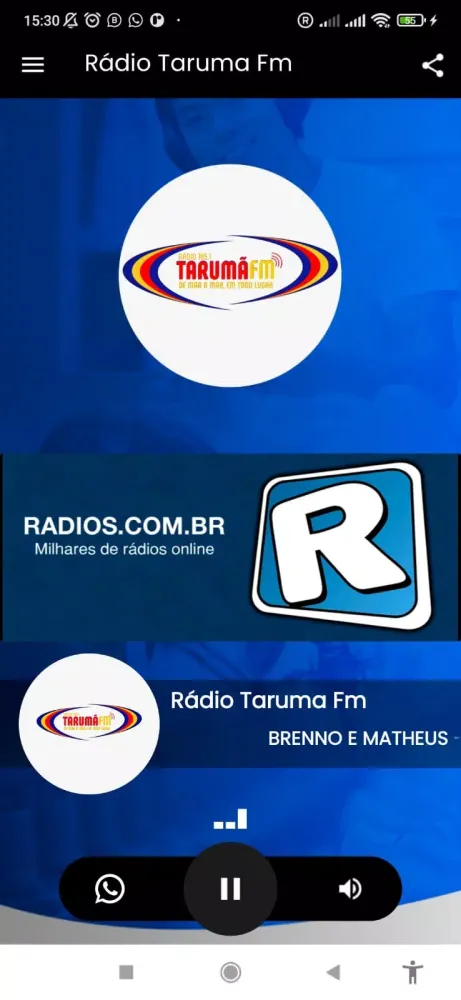 Tangkapan skrin Rádio Taruma Fm