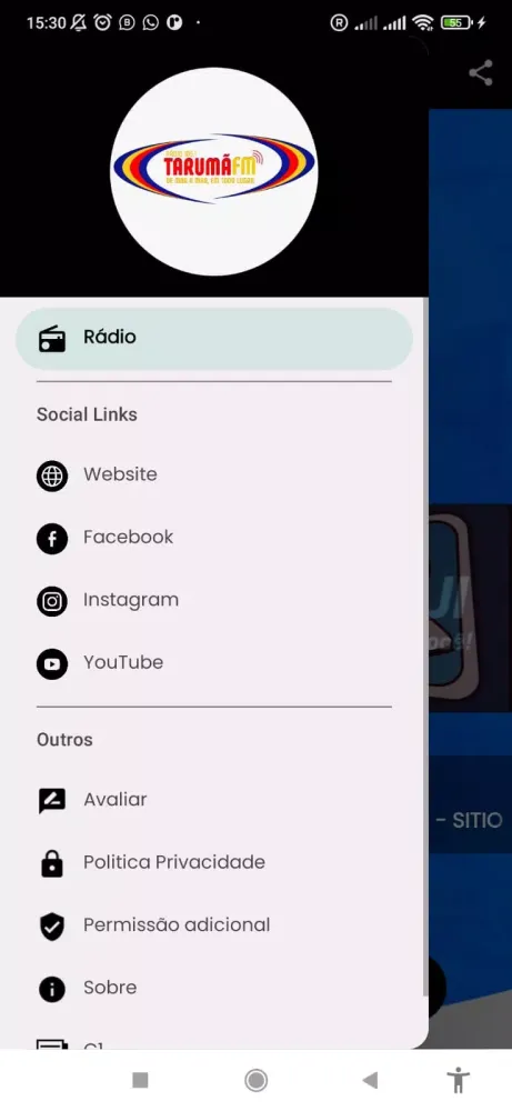 Tangkapan skrin Rádio Taruma Fm