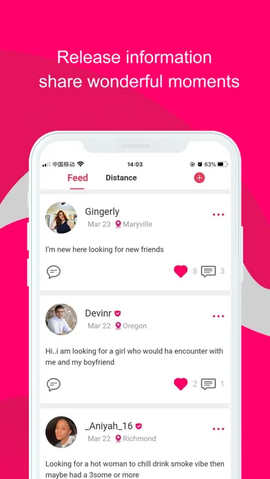 Tangkapan skrin Threesome&Foursome Dating app