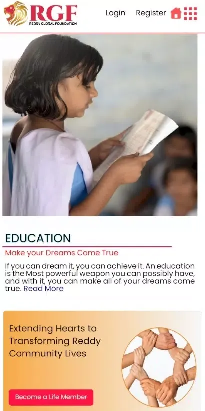 Capturas de pantalla de Reddy Global Foundation