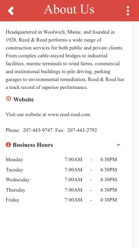 Reed & Reed Inc سکرین شاٹس