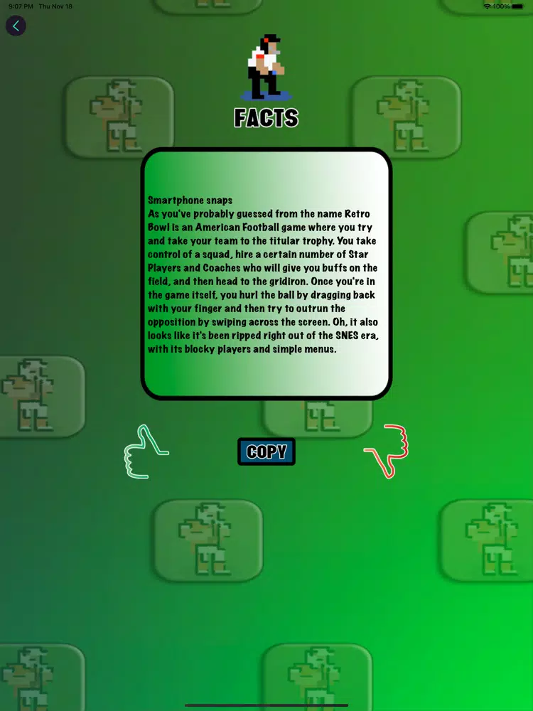 Credits Options for Retro Bowl iPad  स्क्रीनशॉट