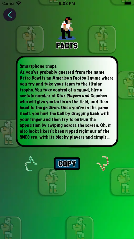 Credits Options for Retro Bowl स्क्रीनशॉट