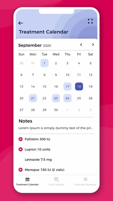 Captures d'écran de ReUnite Fertility App