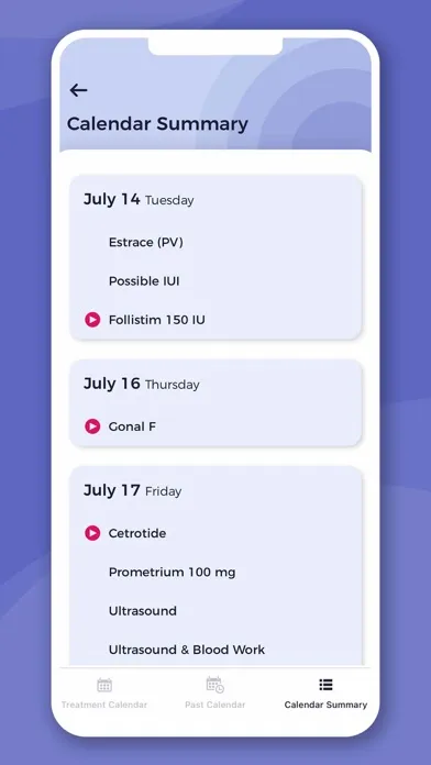 Captures d'écran de ReUnite Fertility App