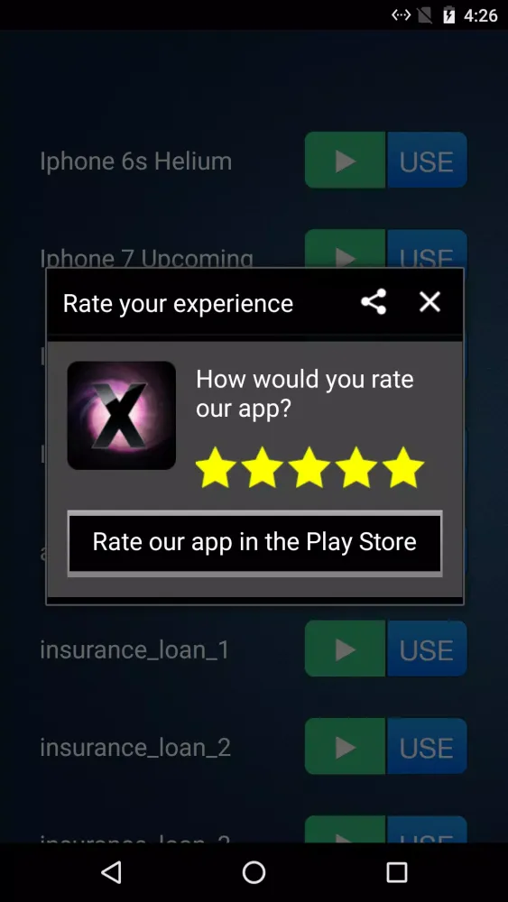 Captures d'écran de lPhone X ringtones
