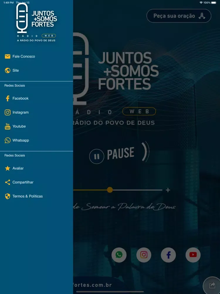 Скриншоты Rádio Juntos Somos Mais Fortes iPad 
