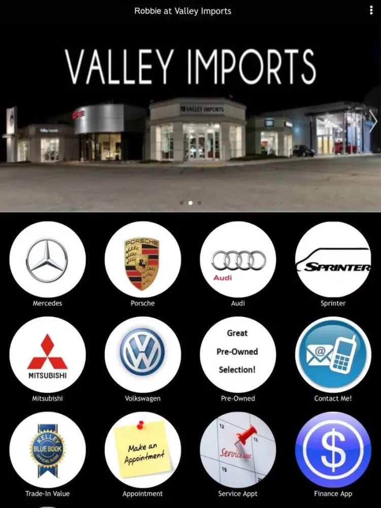Capturas de tela do Robbie at Valley Imports iPad 