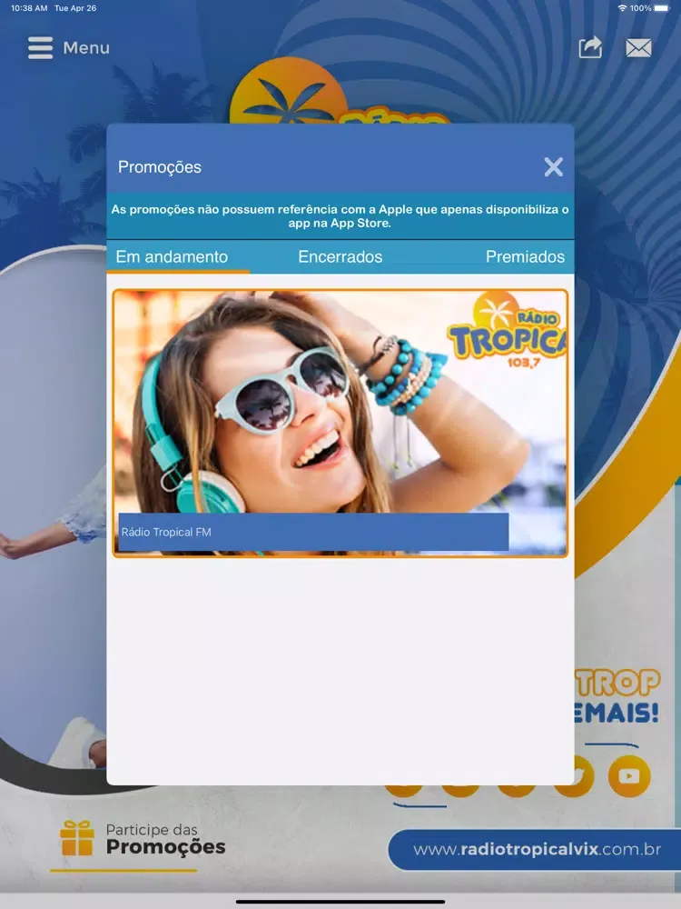 Rádio Tropical Vix! iPad  स्क्रीनशॉट