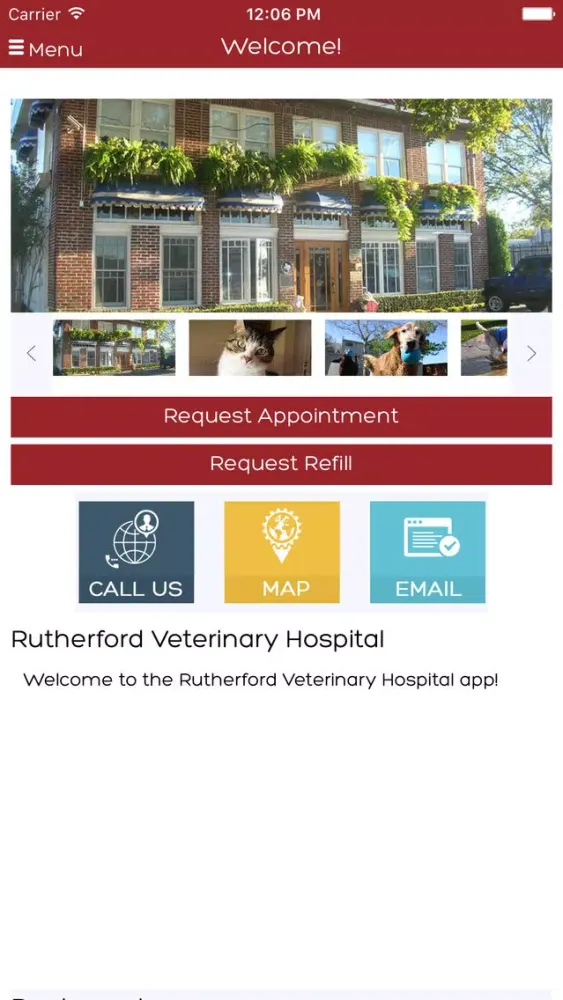 Tangkapan layar Rutherford Veterinary Hospital