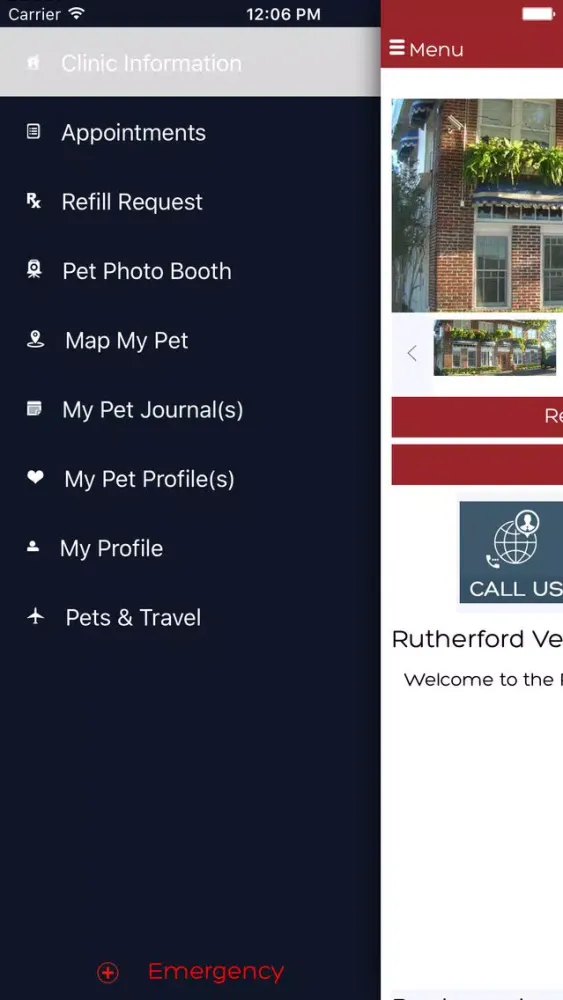 Tangkapan layar Rutherford Veterinary Hospital