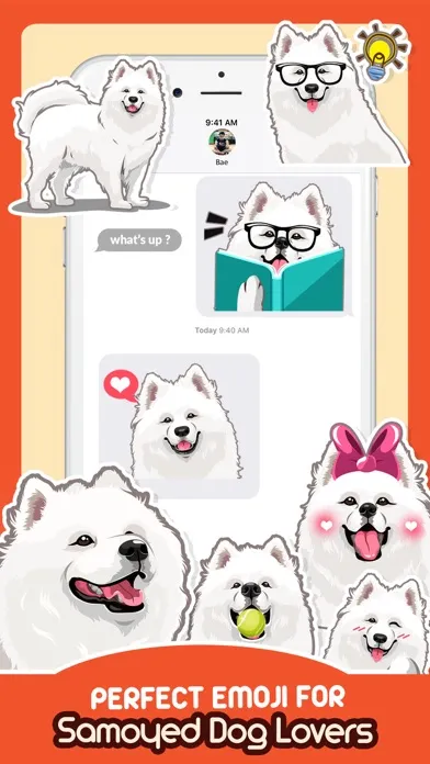 Capturas de tela do Samoyed Dog Emoji Sticker Pack