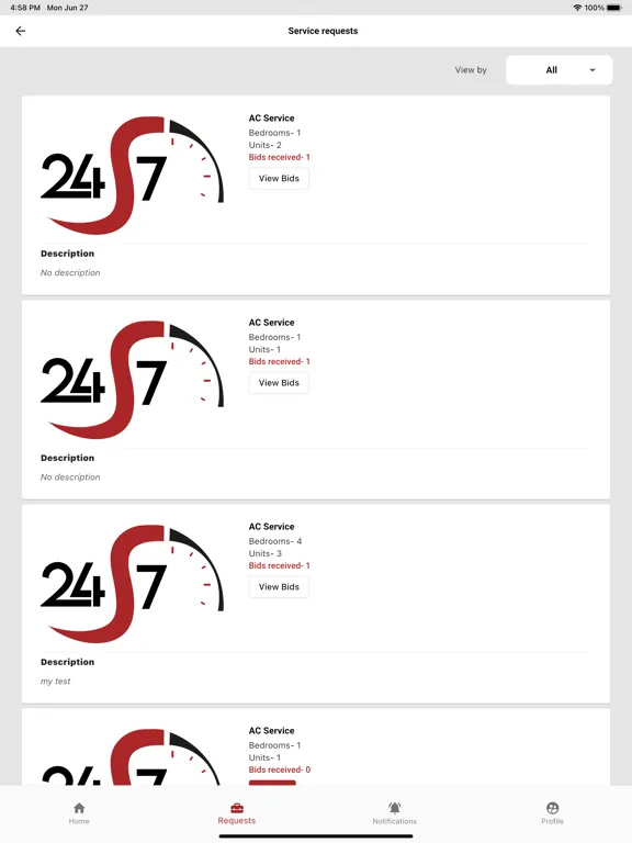 24/7 Services iPad  스크린샷