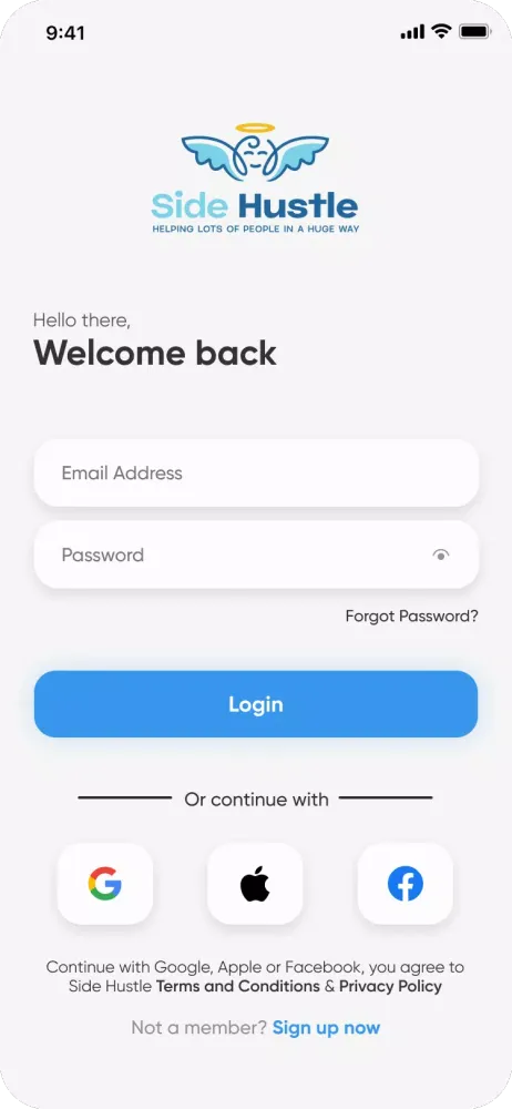 Screenshot di Side Hustle MarketPlace