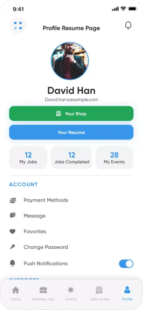 Screenshot di Side Hustle MarketPlace