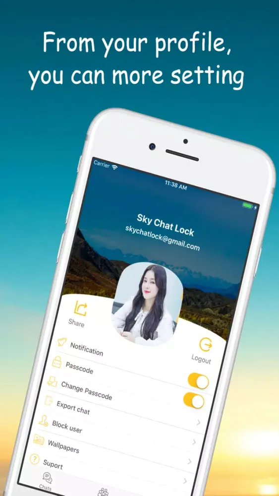 Zrzuty ekranu Sky Chat Lock
