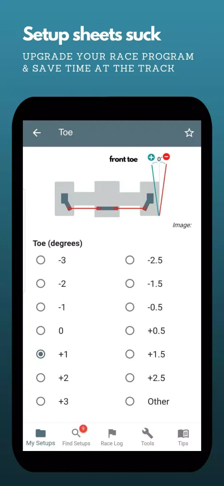 Captures d'écran de RC Setup App & Race Log