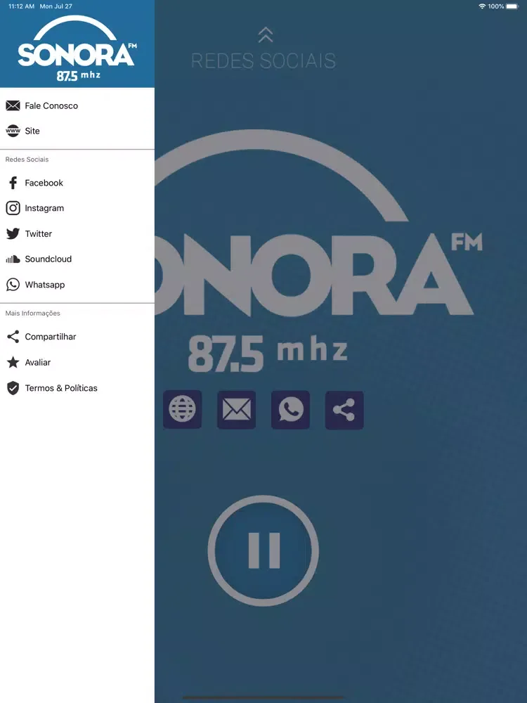 Captures d'écran de Rádio Sonora FM. iPad 