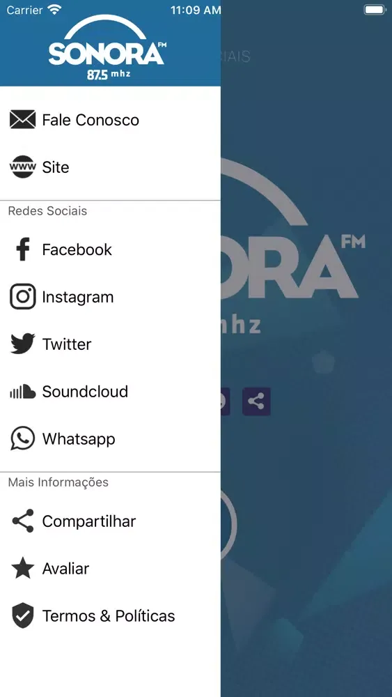 Captures d'écran de Rádio Sonora FM.