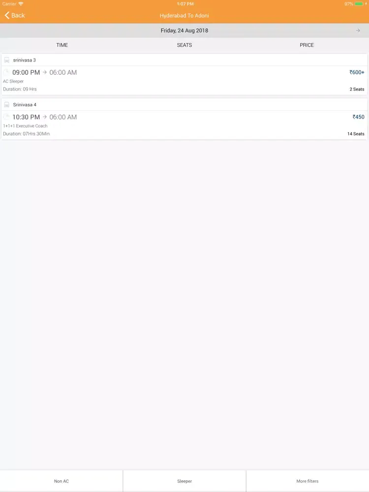 Srinivasa Travels iPad  스크린샷