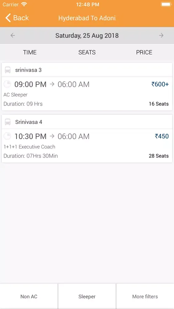 Srinivasa Travels 스크린샷