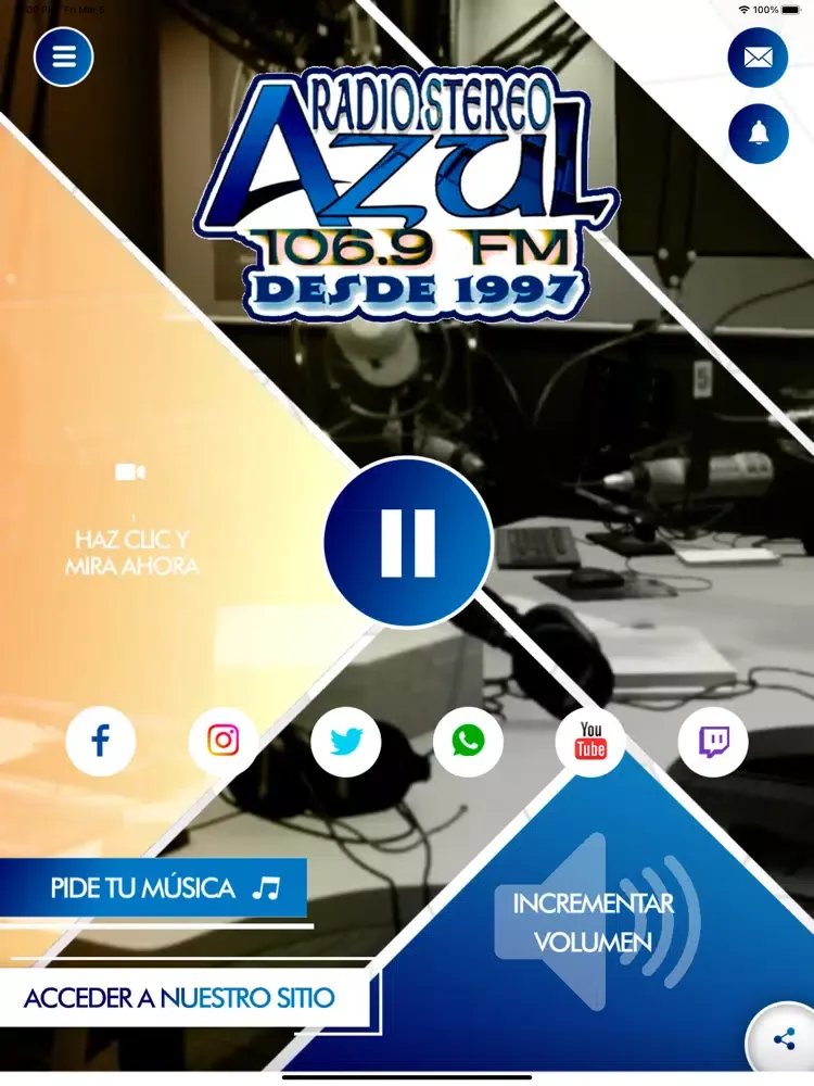 Zrzuty ekranu Radio Stereo Azul RSA iPad 