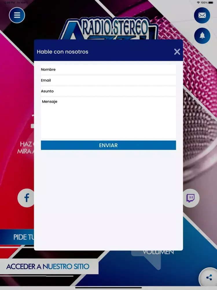 Zrzuty ekranu Radio Stereo Azul RSA iPad 