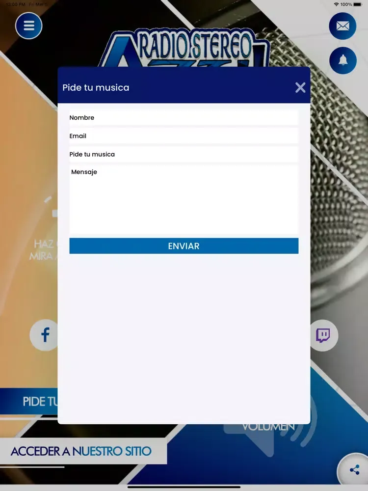 Zrzuty ekranu Radio Stereo Azul RSA iPad 
