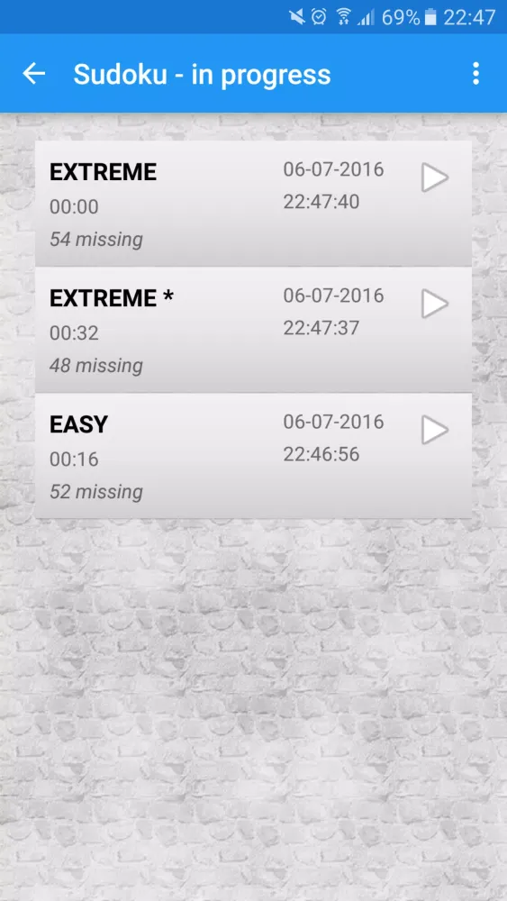 Captures d'écran de Sudoku