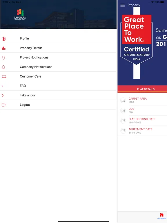 ภาพหน้าจอของ Sumadhura Group iPad 